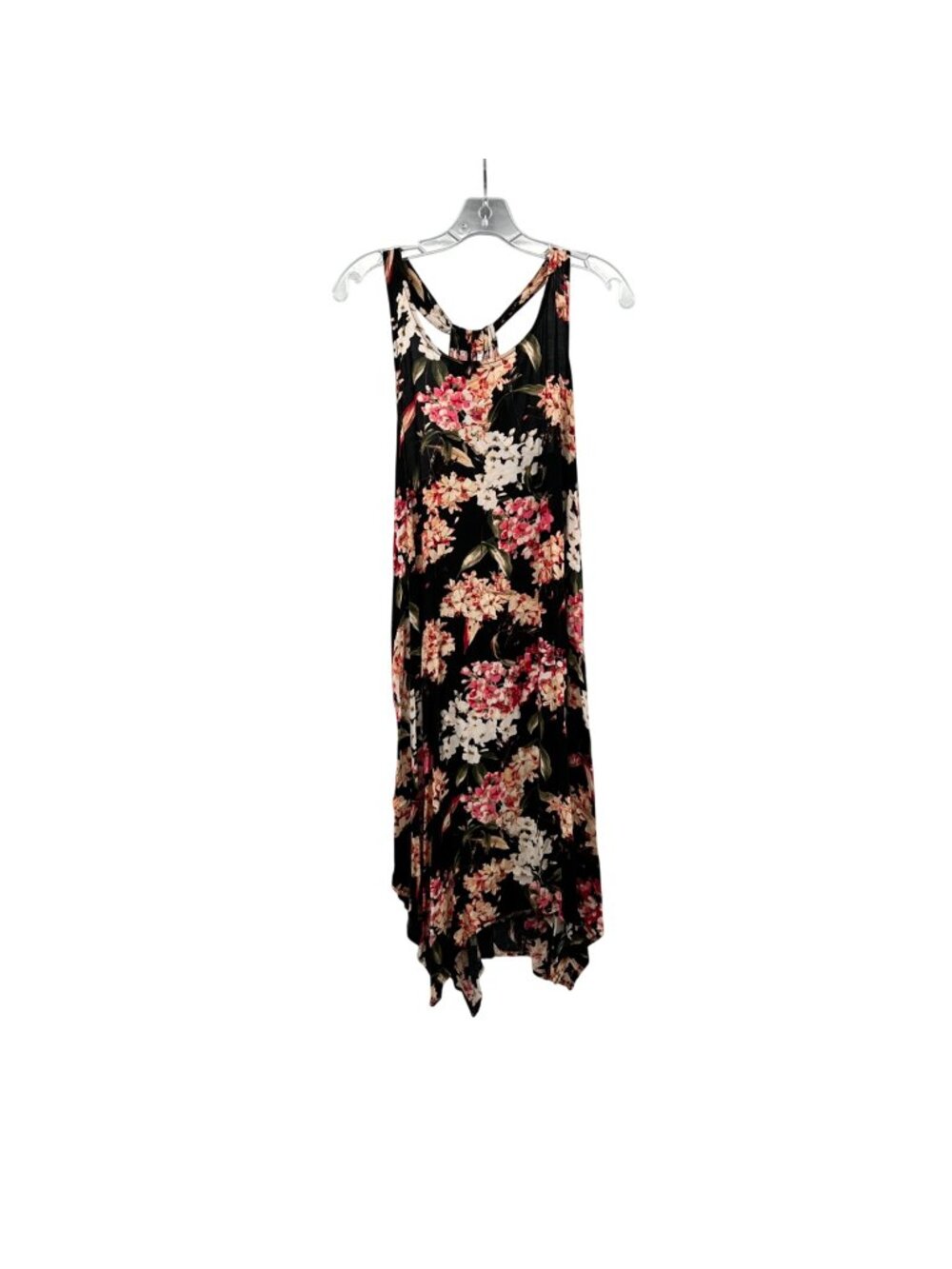 West Loop Foral Hi Low Midi Dress Sleeveless Black/Multi Size XL